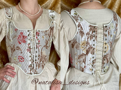 18th Century Inspired Stays "Symmetry" – Reversible Fully-Boned Historical Corset – Elizabethan, Rococo, Renaissance