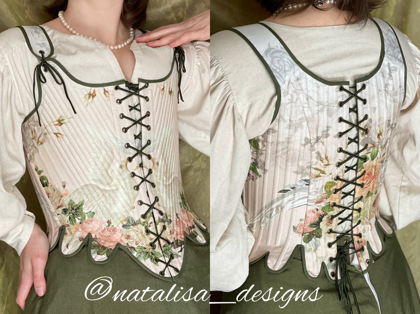 18th Century Stays "Harmony" – Historical Fully-Boned Reversible Corset – Renaissance & Elizabethan Style