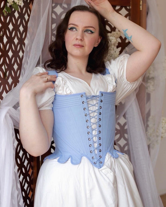 Late 18th Century Inspired Stays "Fantasia" – Historical Reversible Half-Boned Corset – Elizabethan, Rococo, Renaissance