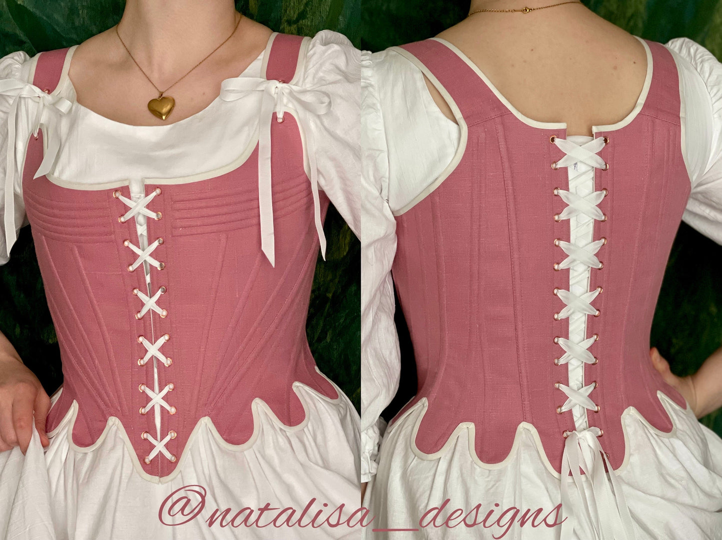 Late 18th Century Inspired Stays "Fantasia" – Historical Reversible Half-Boned Corset – Elizabethan, Rococo, Renaissance