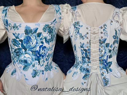 Historical Late 18th Century Stays "Modesty" – 1780s Reversible Corset – Elizabethan & Renaissance
