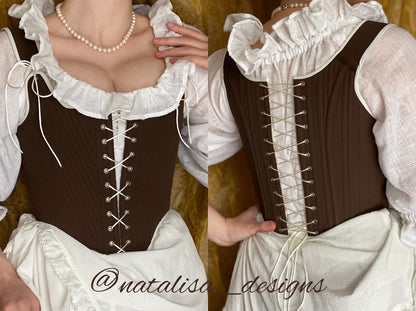 18th Century Inspired Stays "Symmetry" – Reversible Fully Boned Corset – Elizabethan, Rococo, Renaissance