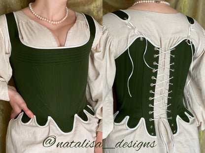 Historical Late 18th Century Stays "Modesty" – 1780s Reversible Corset – Elizabethan & Renaissance