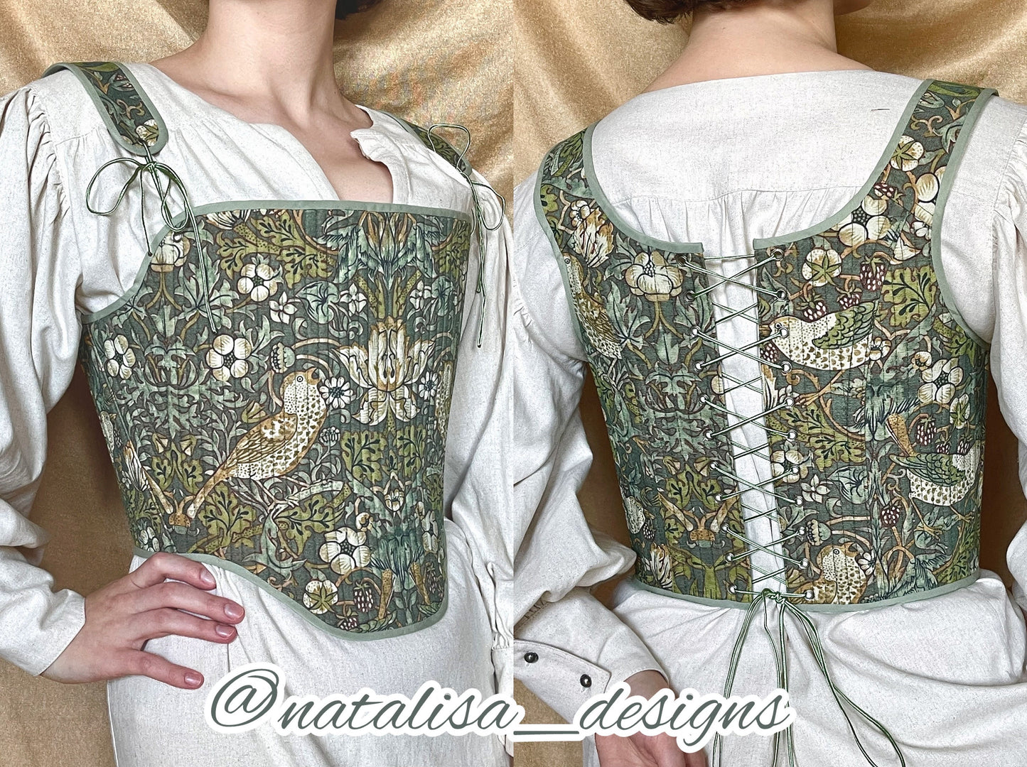 Tudor-Inspired "Majesty" Reversible Overbust Stays – Fully Boned 16-17th Century Corset – Elizabethan Bodies
