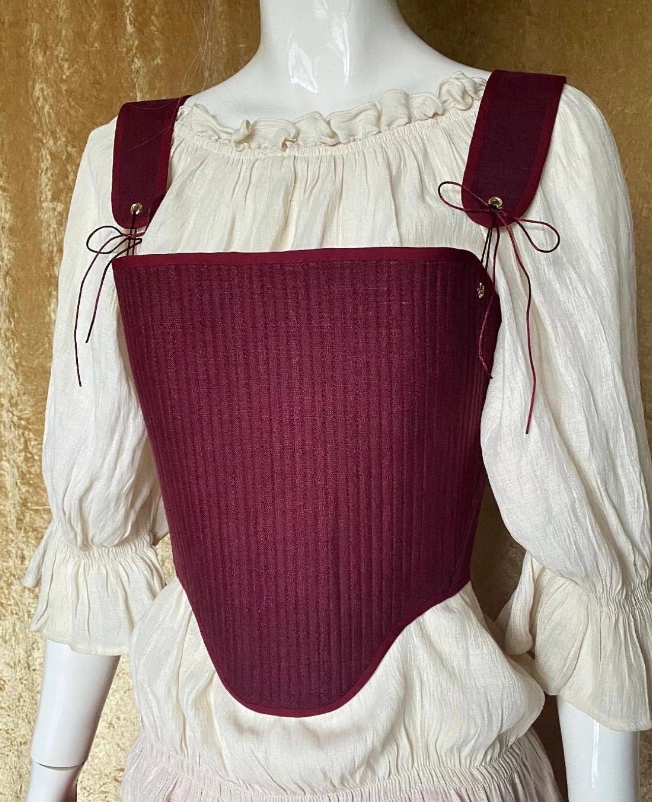 Tudor-Inspired Stays "Majesty" – Reversible Historical Fully Boned Renaissance Corset – 16th-17th Century Elizabethan Stays