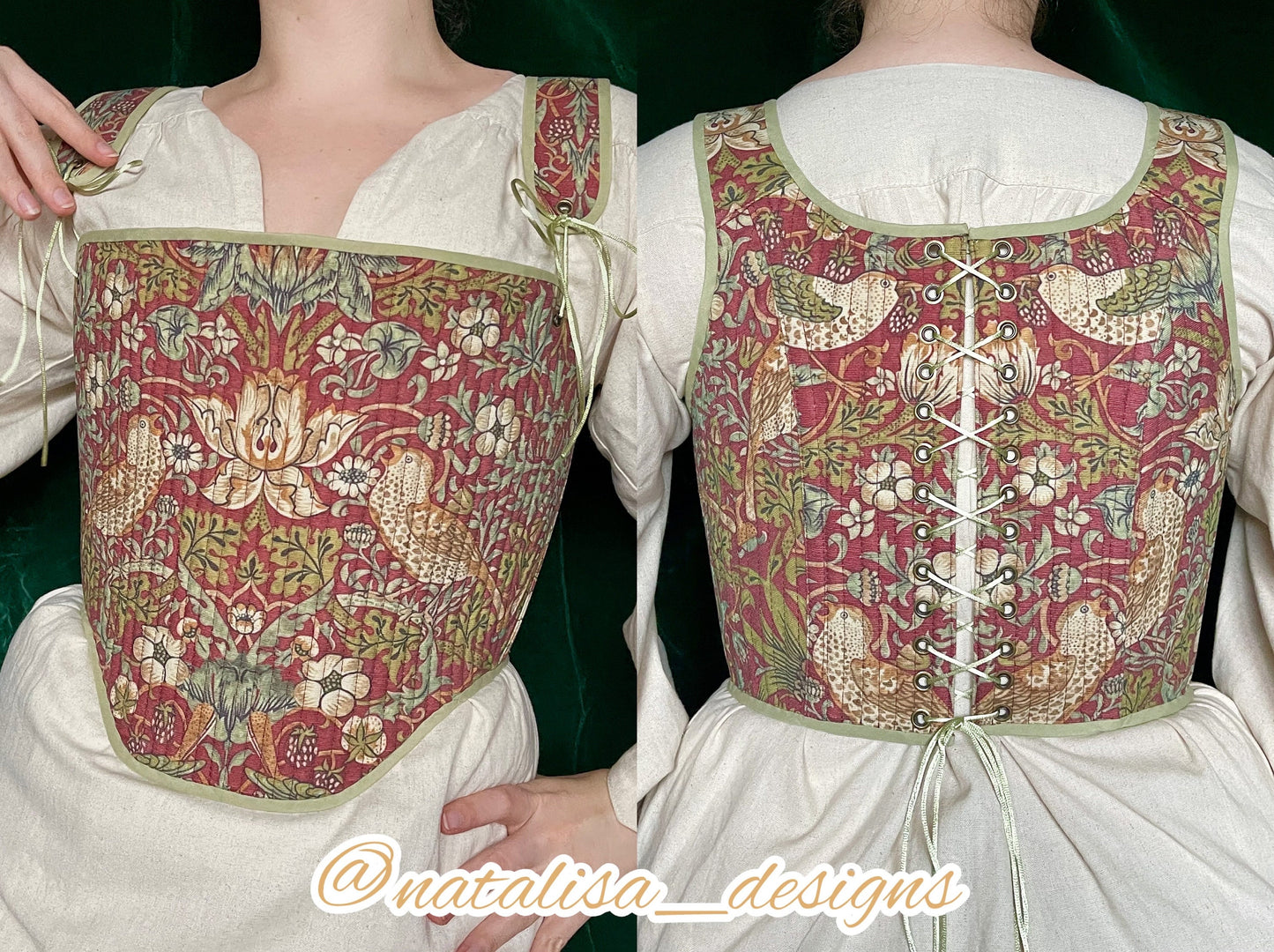 Tudor-Inspired "Majesty" Reversible Overbust Stays – Fully Boned 16-17th Century Corset – Elizabethan Bodies