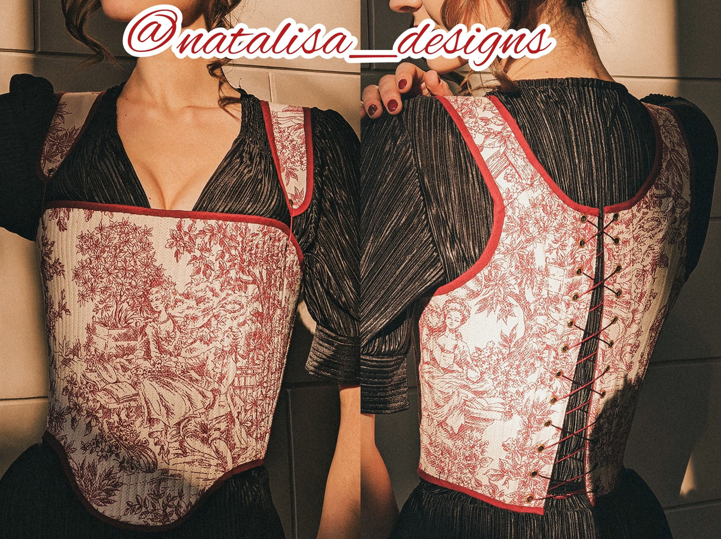 Tudor-Inspired "Majesty" Reversible Overbust Stays – Fully Boned 16-17th Century Corset – Elizabethan Bodies