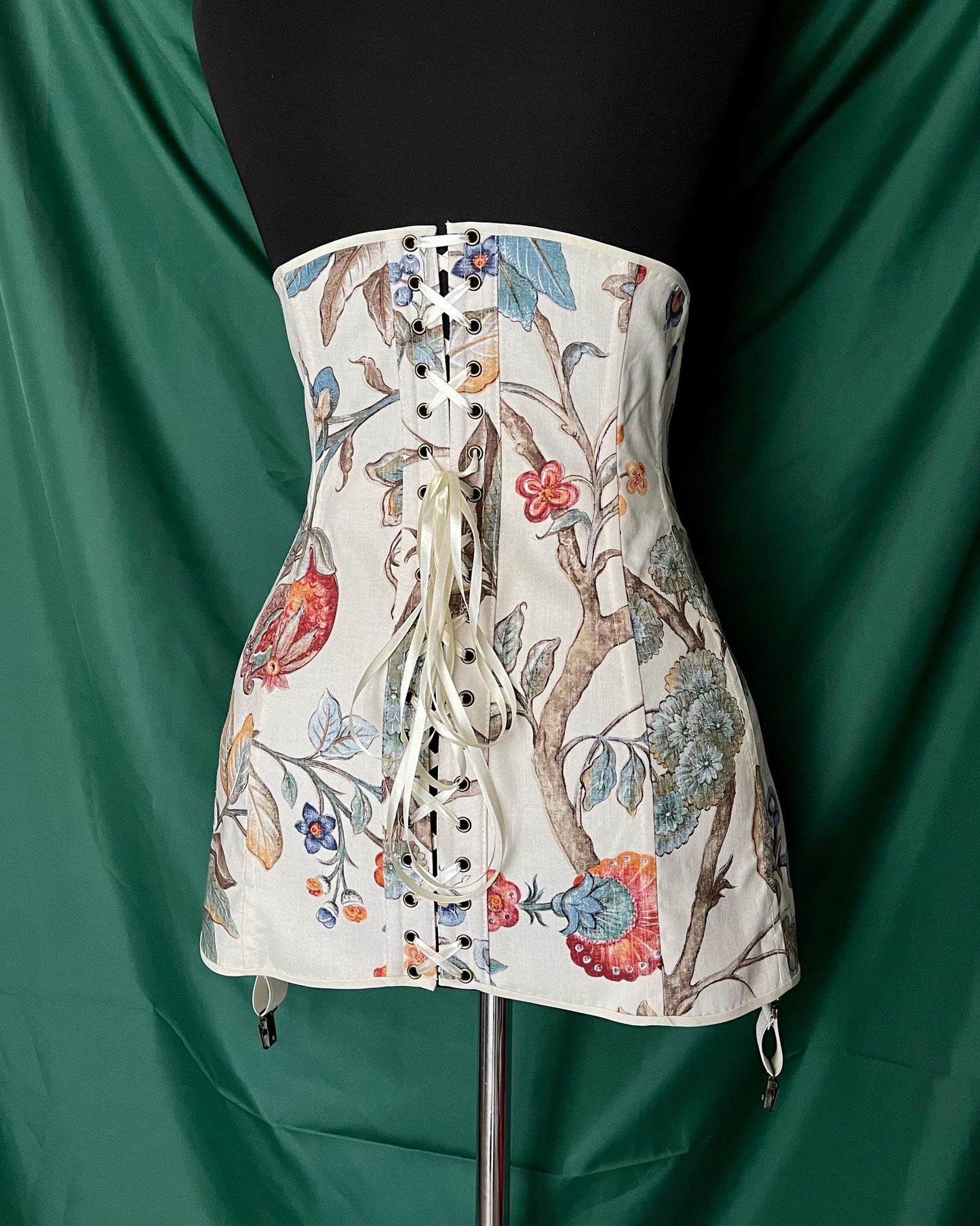 Historical Late Edwardian Corset "Rose" – 1910s Underbust S-Bent Corset, Titanic Era, One-Layer Cotton Corset