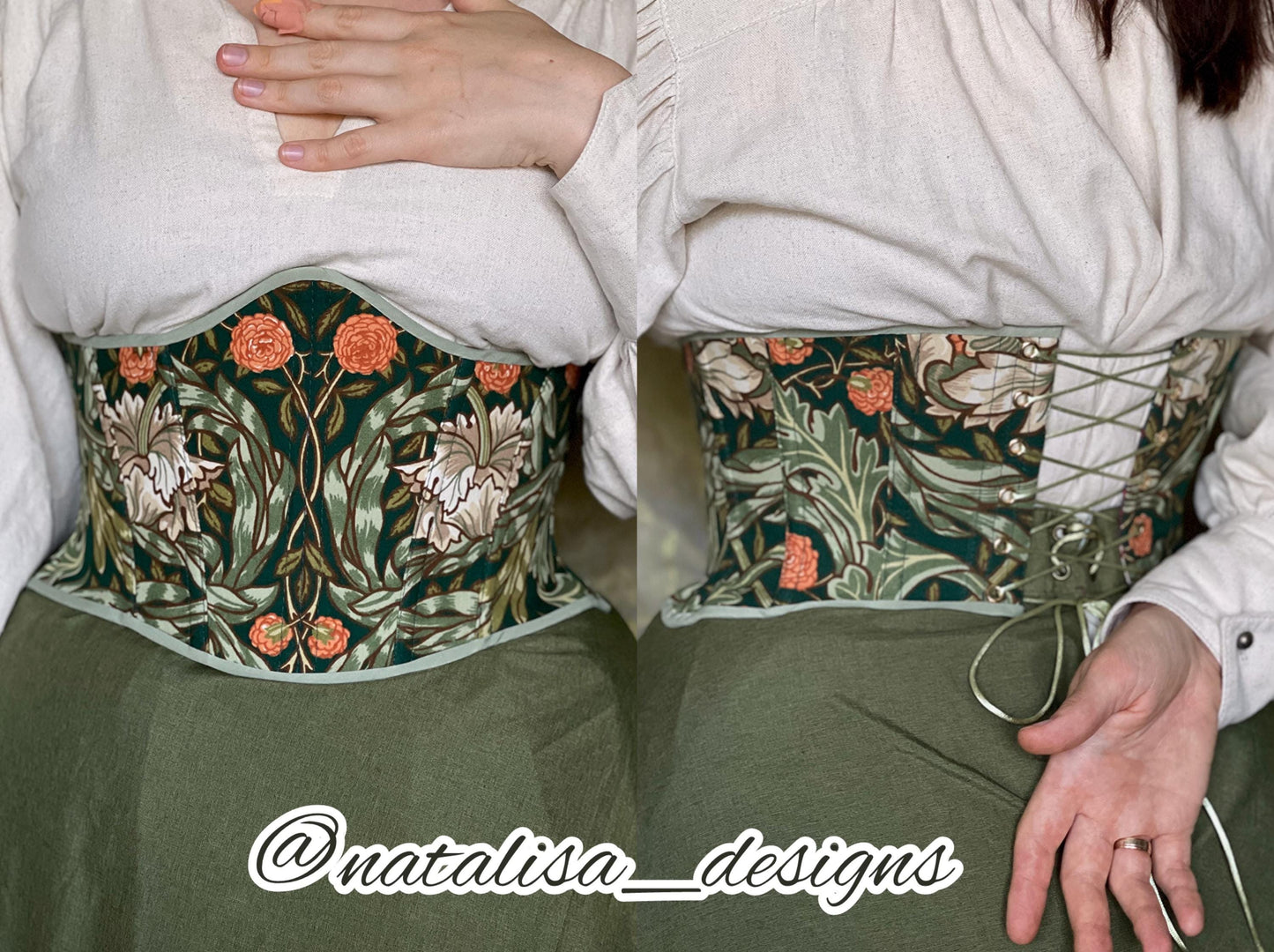 Reversible Underbust Corset "Anna" – Waist Corset, Corset Belt, Modern Minimalist Corset