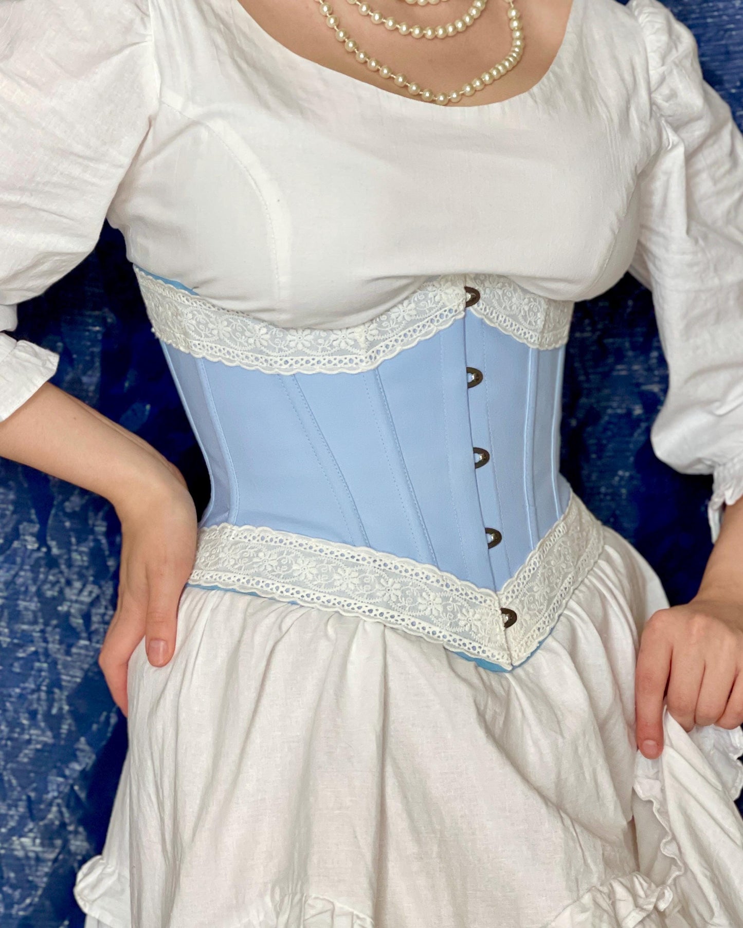 Victorian Inspired Underbust Corset "Caprice" – Reversible Waist Corset, Solid Color Corset