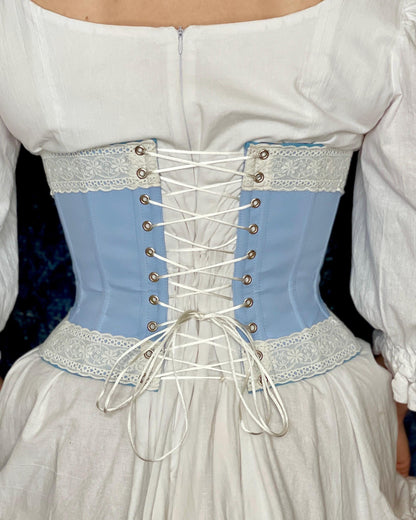 Victorian Inspired Underbust Corset "Caprice" – Reversible Waist Corset, Solid Color Corset