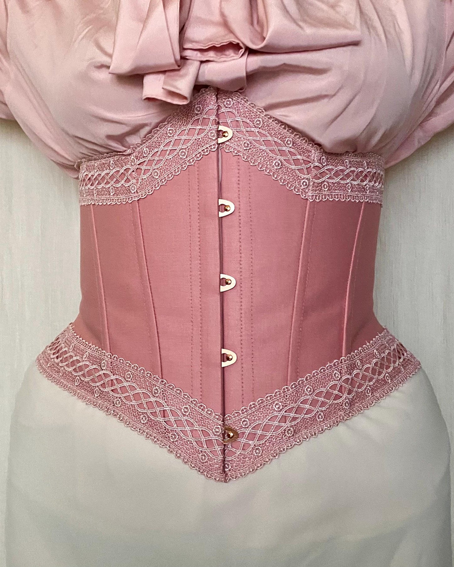 Victorian Inspired Underbust Corset "Caprice" – Reversible Waist Corset, Solid Color Corset
