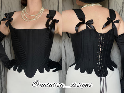 18th Century Inspired Corset "Glory" – Reversible Midbust Historical Corset – Renaissance Bodice & Elizabethan Style