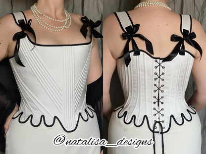 18th Century Inspired Corset "Glory" – Reversible Midbust Historical Corset – Renaissance Bodice & Elizabethan Style