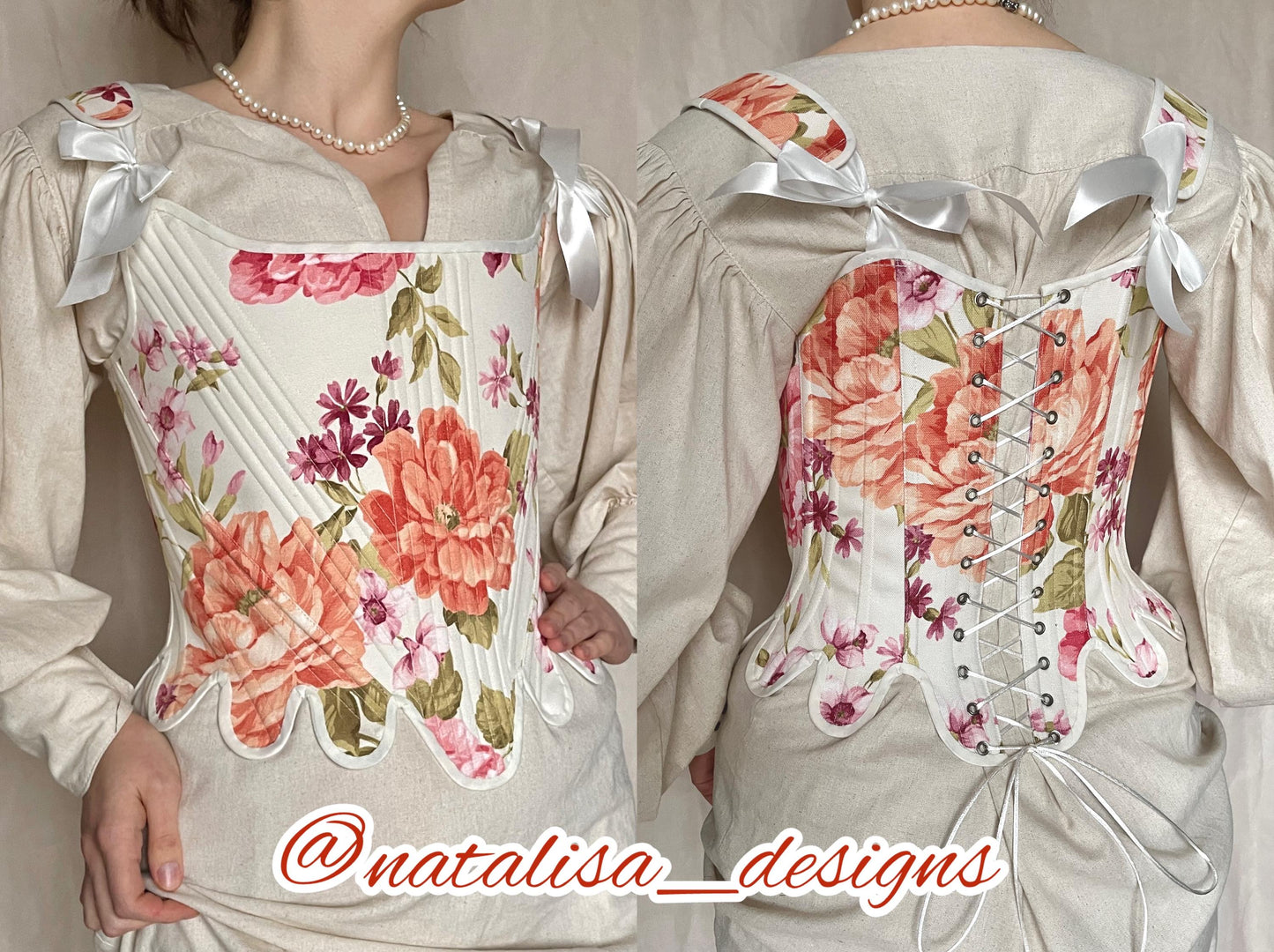 18th Century Inspired Corset "Glory" – Reversible Midbust Historical Corset – Renaissance Bodice & Elizabethan Style