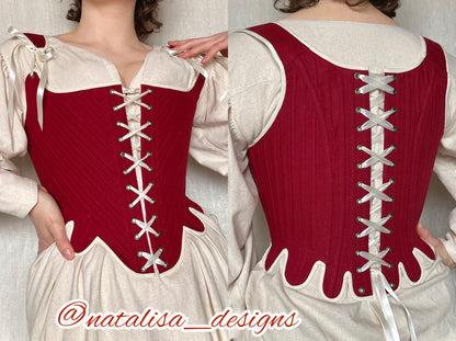 18th Century Inspired Stays "Harmony" – Reversible Fully-Boned Historical Corset – Elizabethan, Rococo, Renaissance