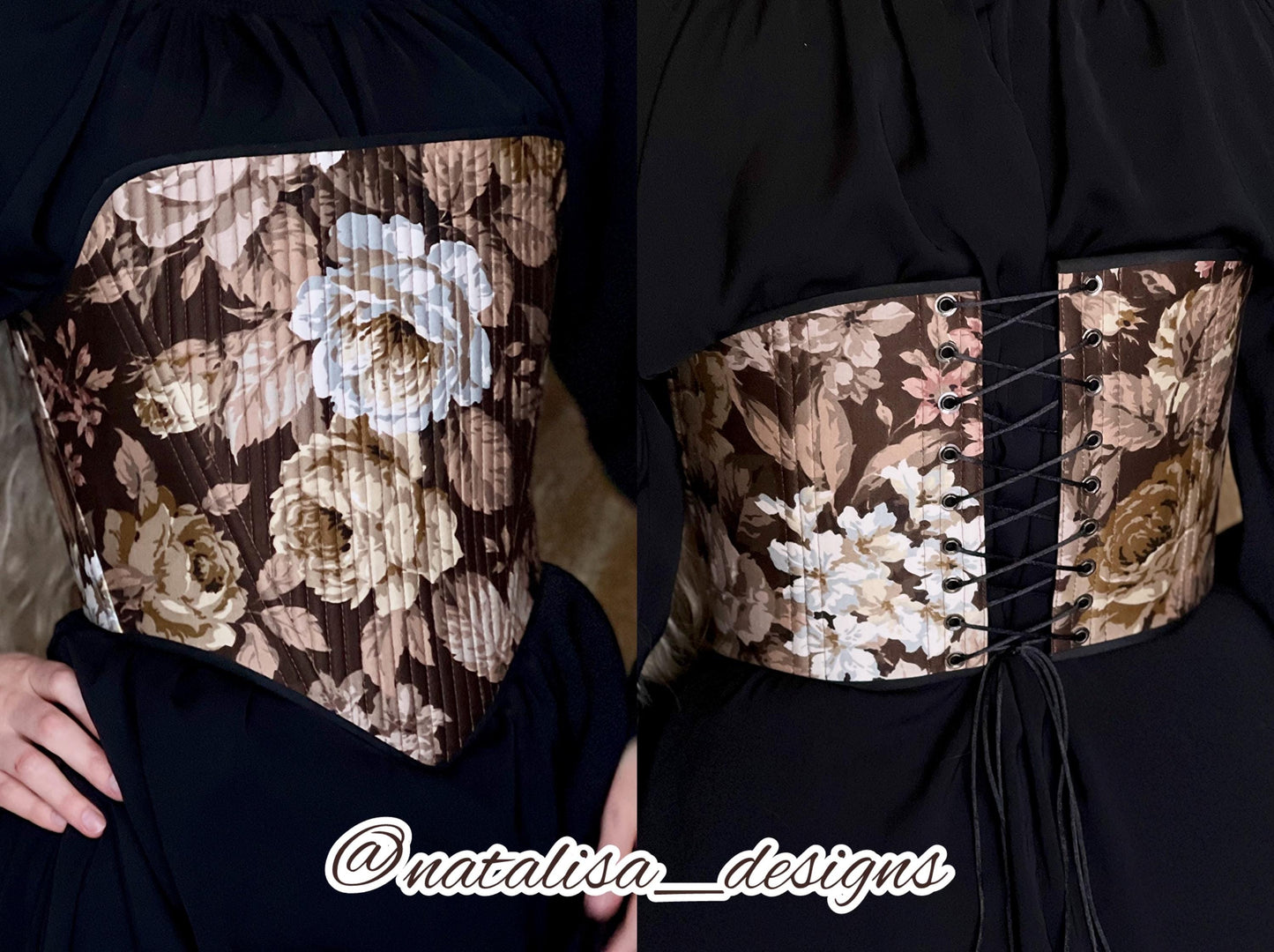 Strapless Modernized 18th Century Stays "Mystery" – Fully-Boned Overbust, Reversible Corset, Renaissance/Elizabethan Inspired