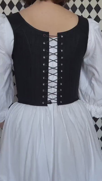 Tudor-Inspired Stays "Majesty" – Reversible Historical Fully Boned Renaissance Corset – 16th-17th Century Elizabethan Stays