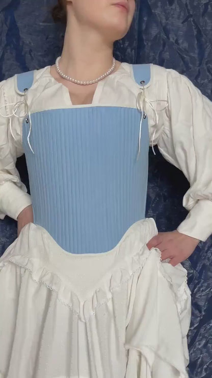 Tudor-Inspired "Majesty" Reversible Overbust Stays – Fully Boned 16-17th Century Corset – Elizabethan Bodies