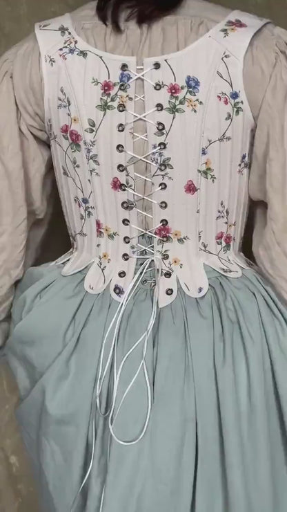 18th Century Stays "Harmony" – Historical Fully-Boned Reversible Corset – Renaissance & Elizabethan Style