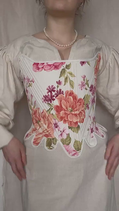 18th Century Inspired Corset "Glory" – Reversible Midbust Historical Corset – Renaissance Bodice & Elizabethan Style