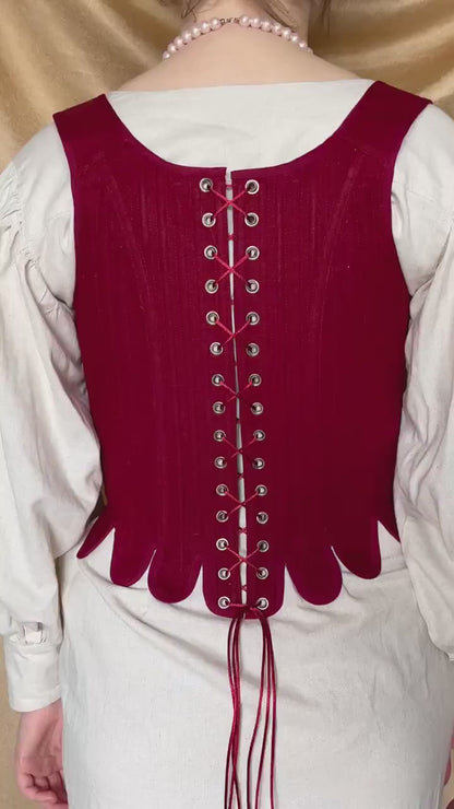 18th Century Inspired Stays "Harmony" – Reversible Fully-Boned Historical Corset – Elizabethan, Rococo, Renaissance